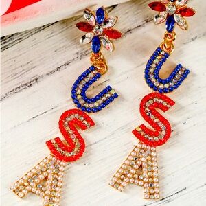 4th July crystal earrings